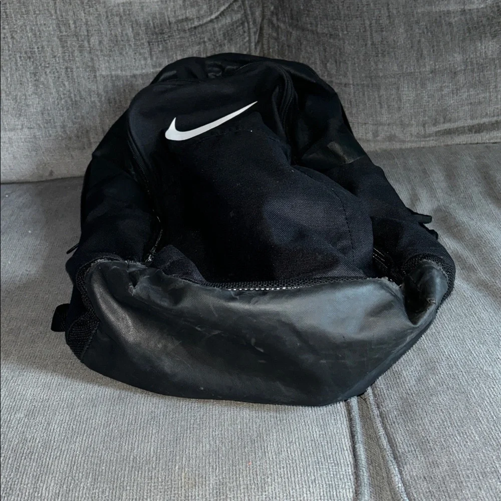 Nike Black Backpack with White Swoosh Logo